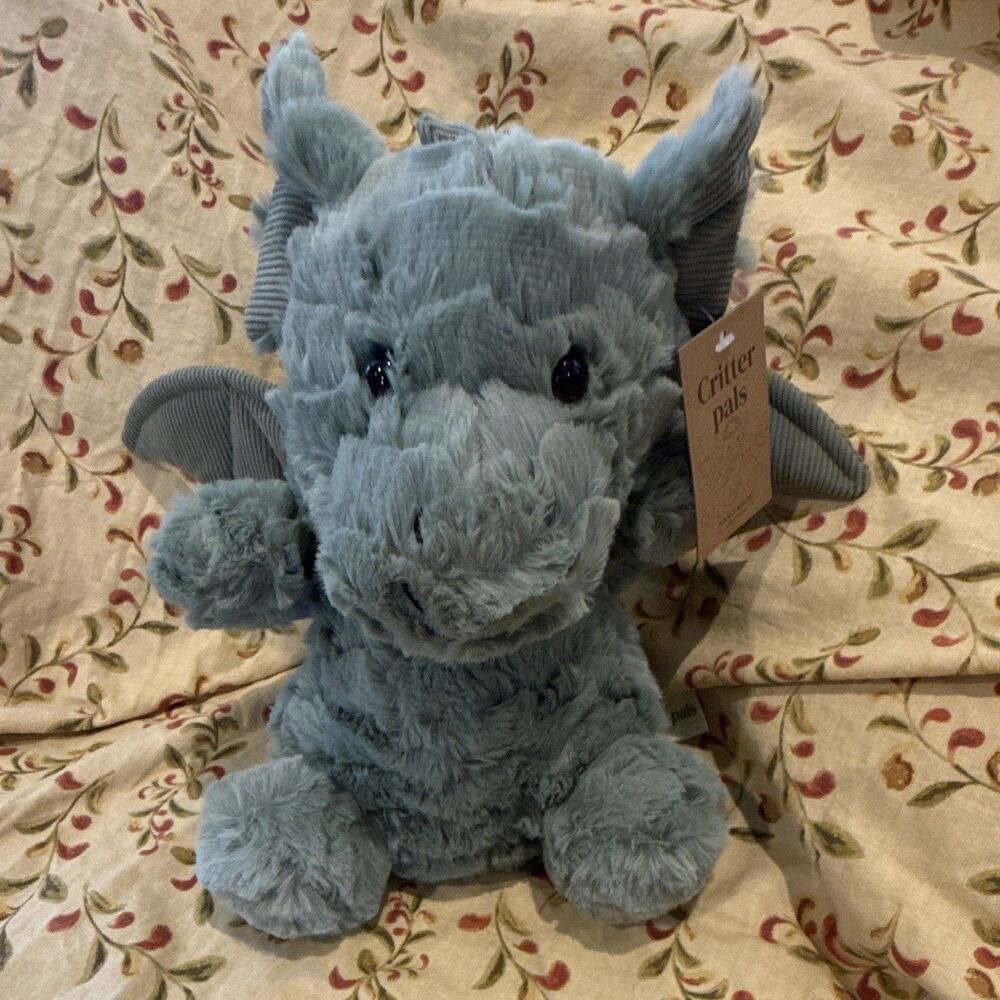Critter Pals Sage Green Plush Dragon 9” NWT Soft Stuffed Animal Mythical Critter
